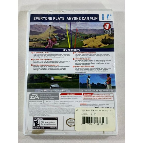 Tiger Woods PGA Tour 09 All-Play Nintendo Wii Game Complete Case Manual Tested - Picture 3 of 8